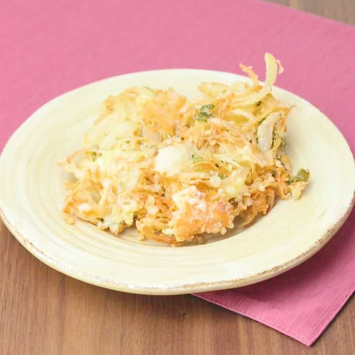 玉ねぎとチーズのかき揚げ