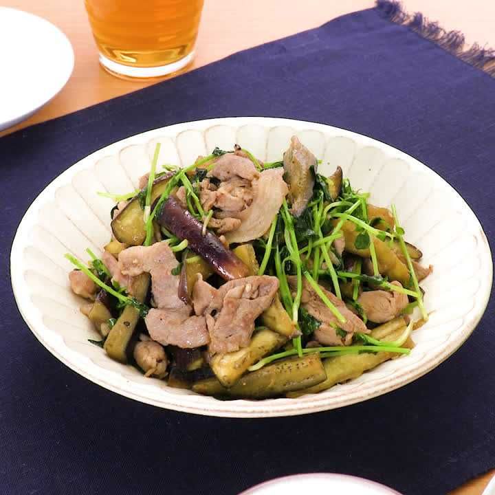 豚こまとなすのピリ辛炒め