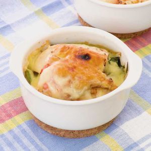 鮭と小松菜のチーズ焼き