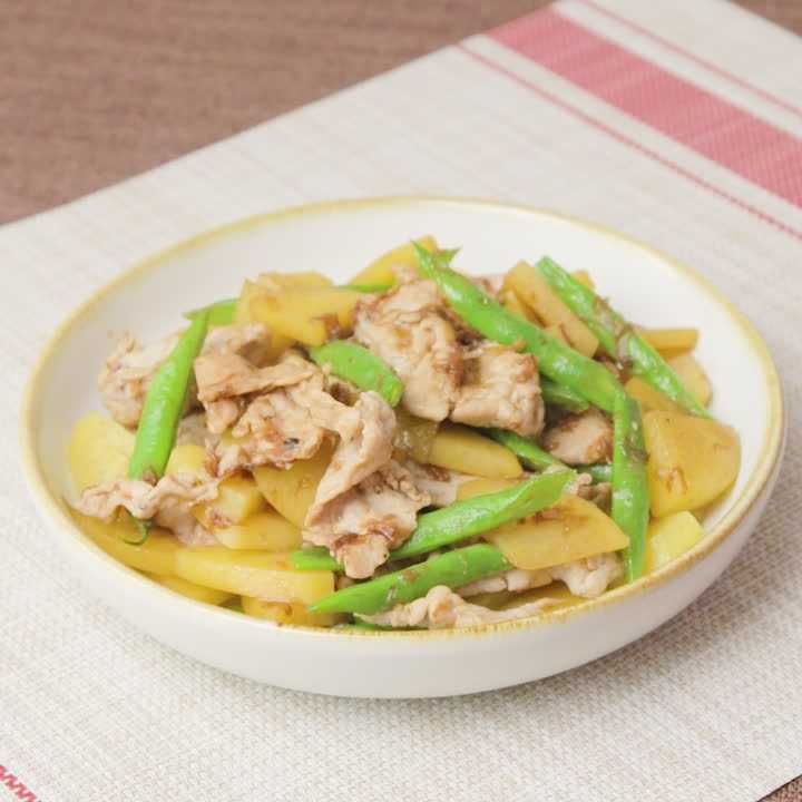 いんげんと豚肉のおかか炒め
