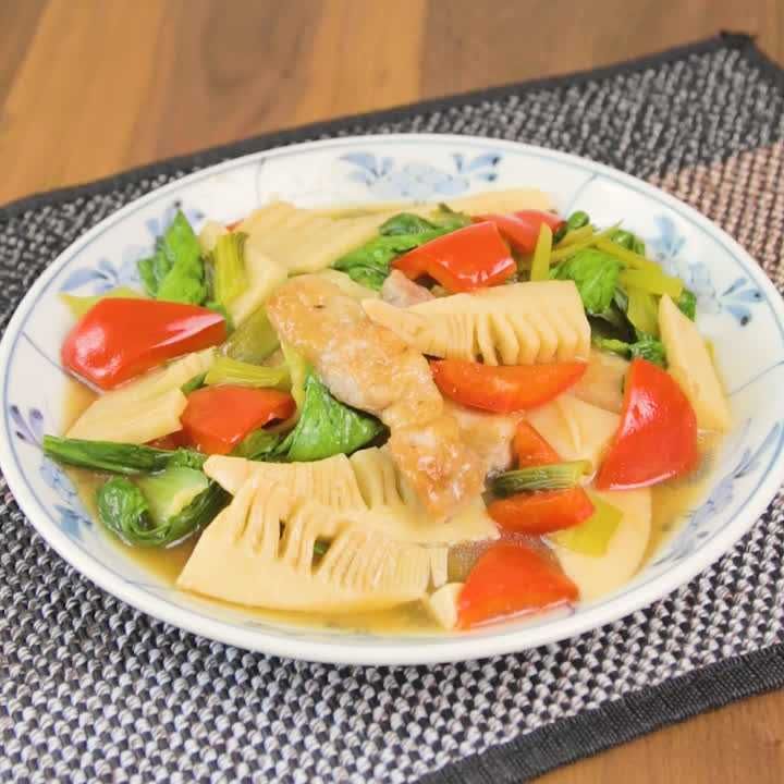 チンゲン菜と豚ロースのオイスター煮