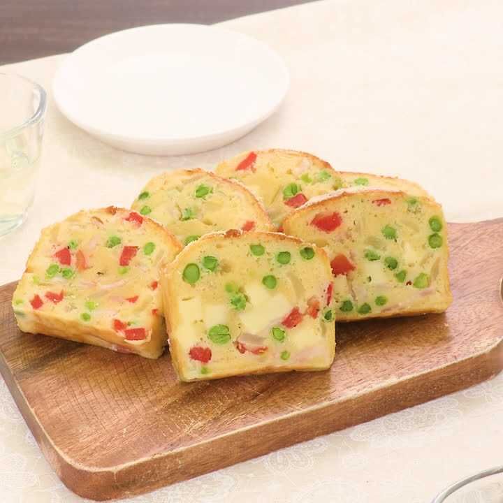 グリーンピースとベーコンのケークサレ