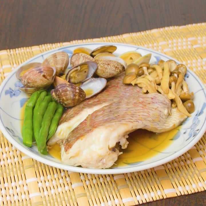 鯛とあさりのレンジ蒸し