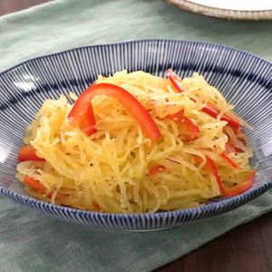 「そうめんかぼちゃのナムル」のレシピ動画