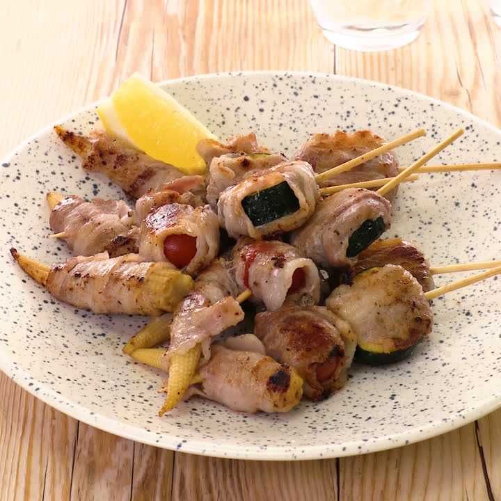 夏野菜の肉巻き串