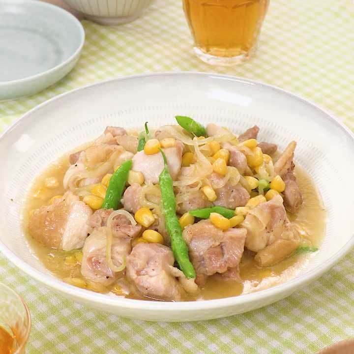 鶏もも肉とコーンのみそ炒め