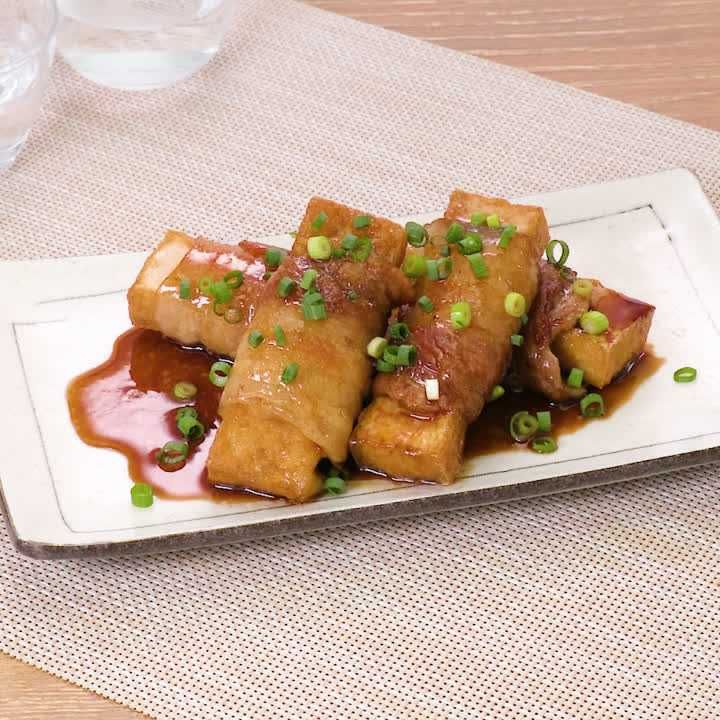豚バラ肉の厚揚げ巻き
