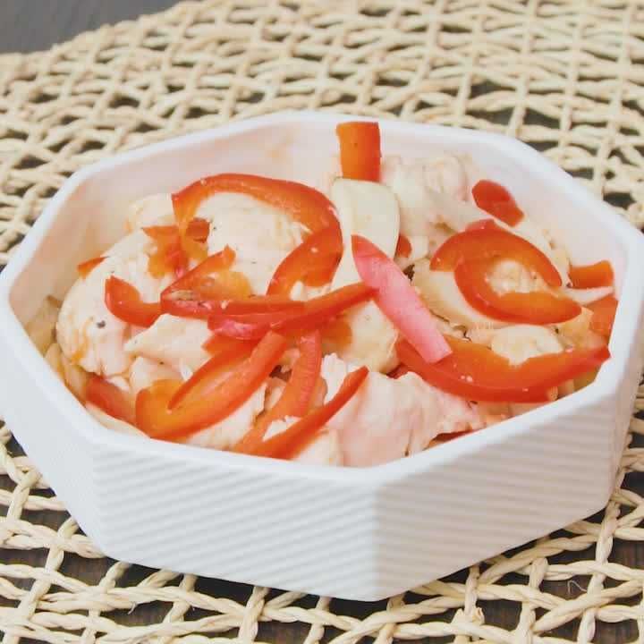 ささみとエリンギのレンジ蒸し