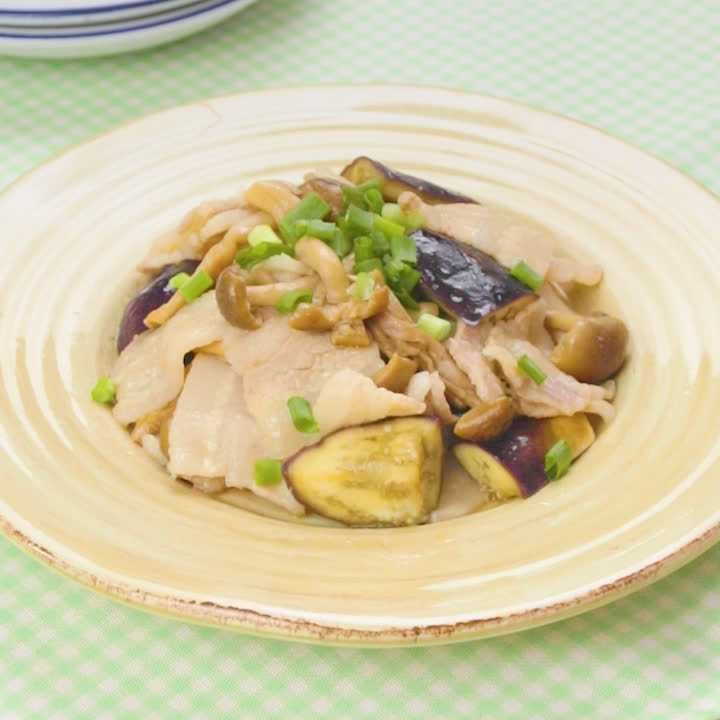 豚バラとなすのバターポン酢蒸し