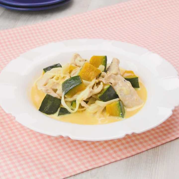 豚ロースとかぼちゃの味噌クリーム煮