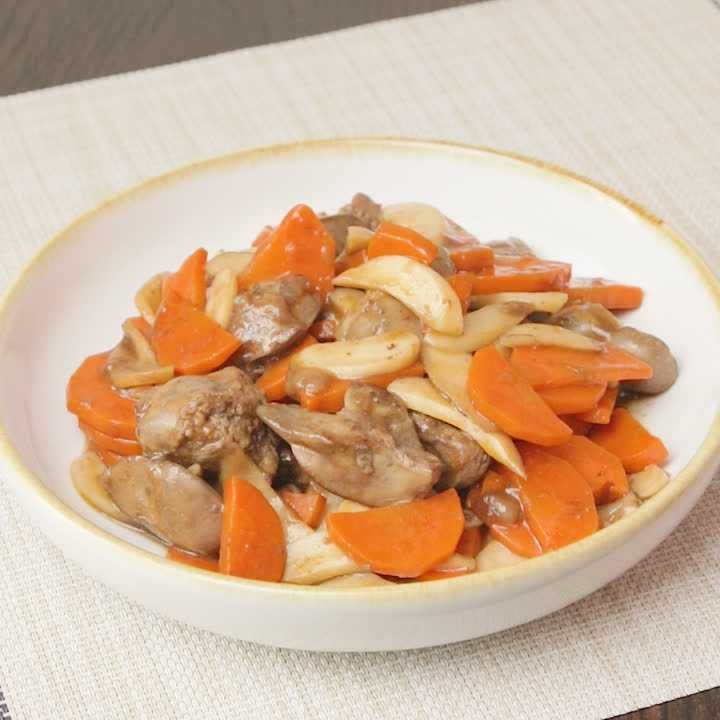 にんじんとレバーの照り焼き