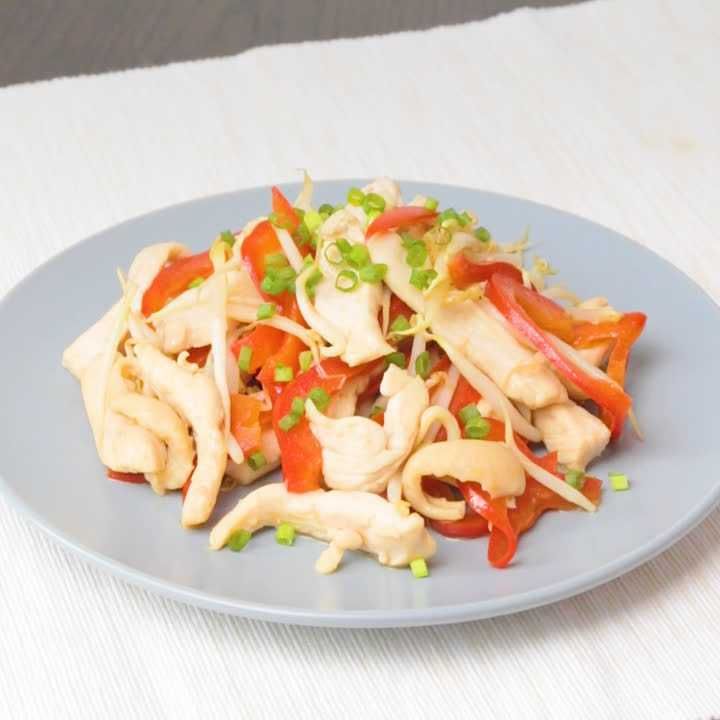 もやしと鶏むねのさっぱり炒め