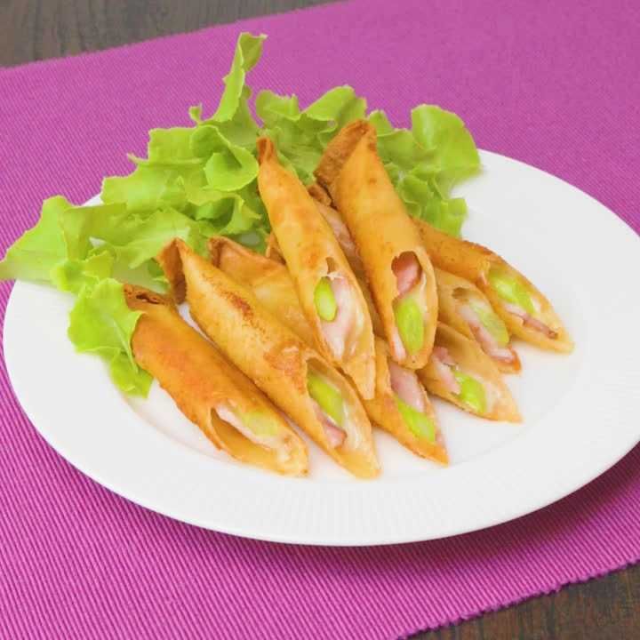 アスパラとベーコンのスティック春巻き