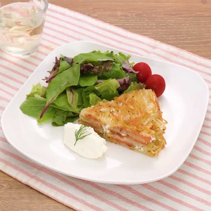 ポテトとサーモンのミルフィーユガレット