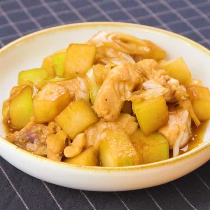 鶏むね肉と冬瓜の中華炒め