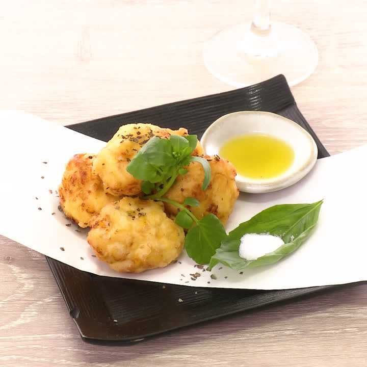 とうもろこしとクリームチーズのかき揚げ