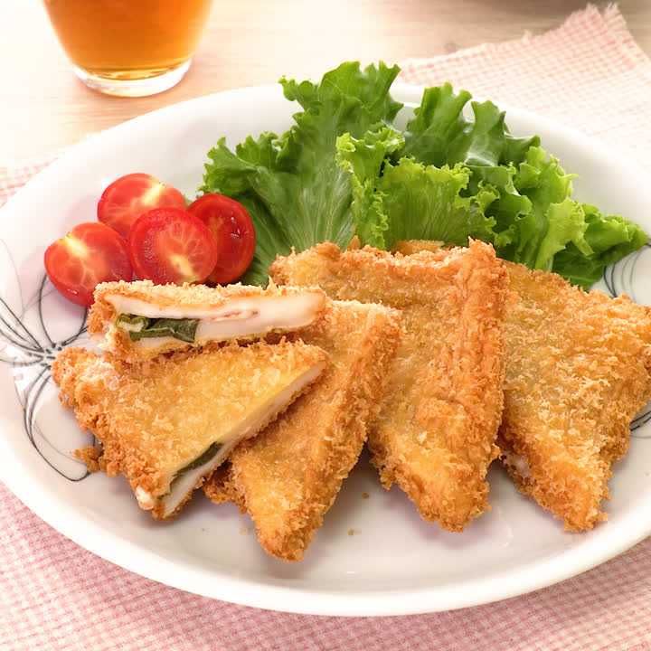 こんがり揚げよう はんぺんの梅しそチーズフライのレシピ動画 作り方 Delish Kitchen