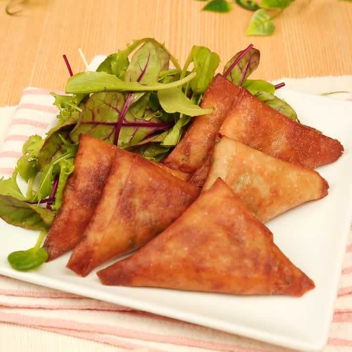 えのきとひき肉の春巻き