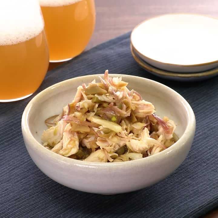 みょうがとささみのザーサイあえ