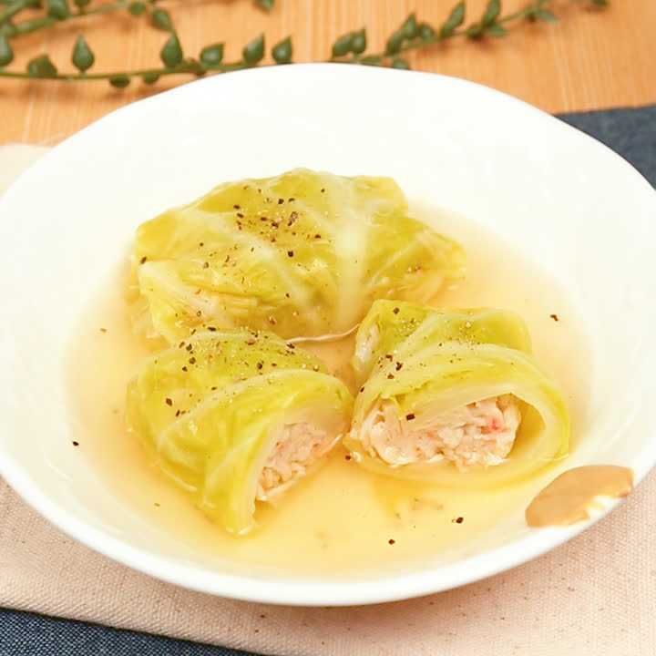 えびとえのきのキャベツ包み