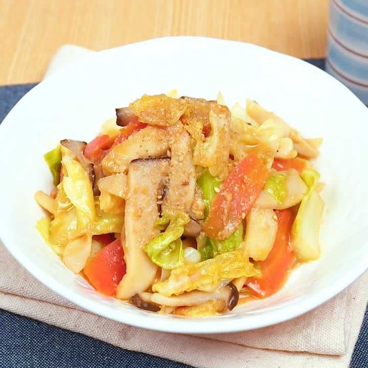 キャベツのしょうがみそ炒め