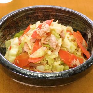 にんじんとキャベツのツナ蒸し