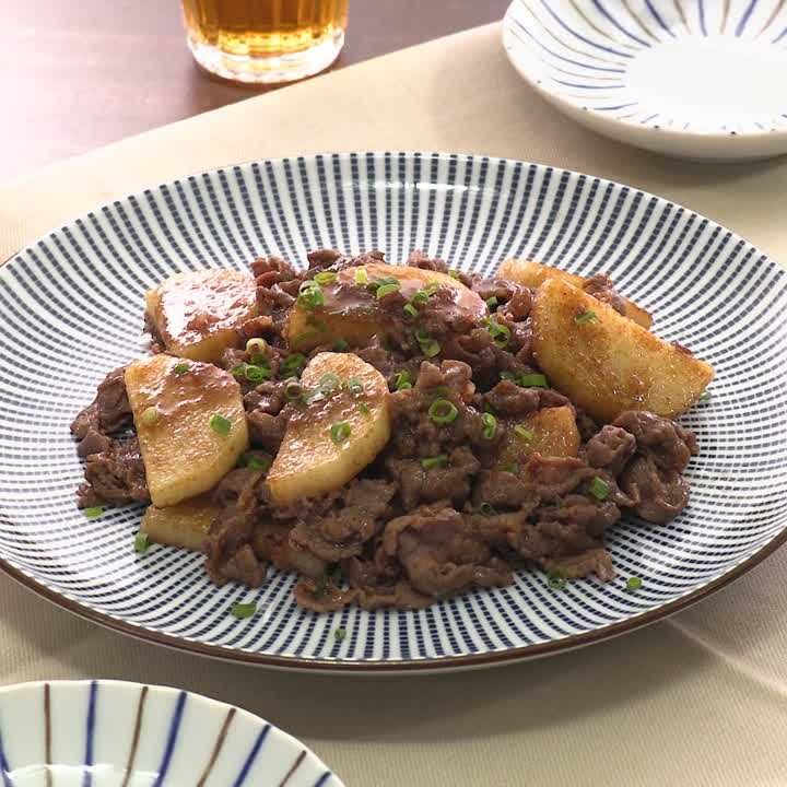 牛肉と山芋の甘辛炒め