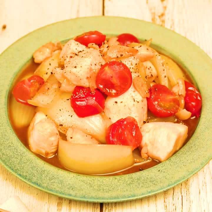 玉ねぎと鶏むねのオイスター炒め