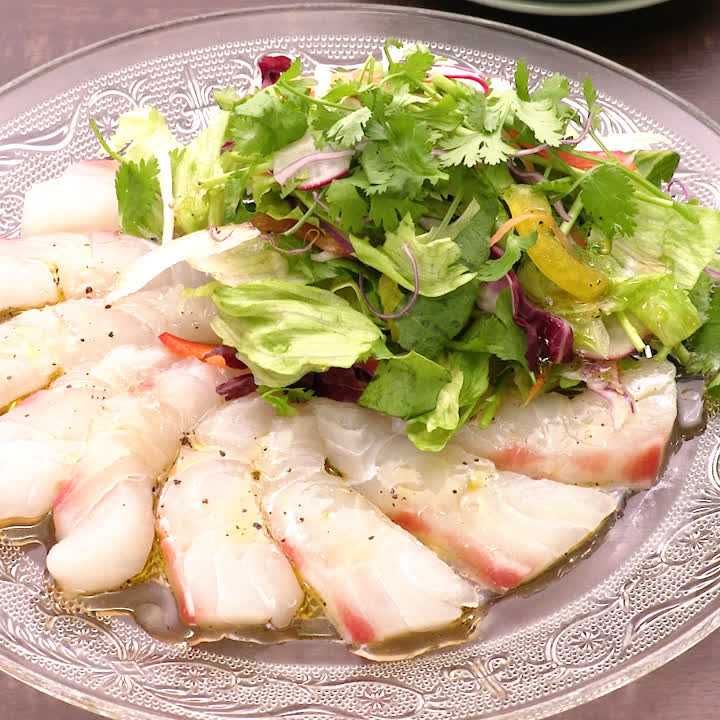 鯛のエスニックカルパッチョ