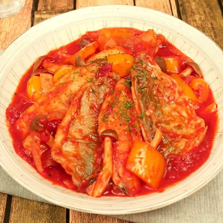 アジのピリ辛トマト煮