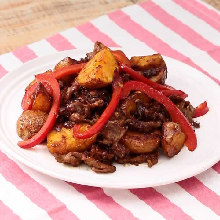 牛肉と新じゃがのピリ辛中華炒め