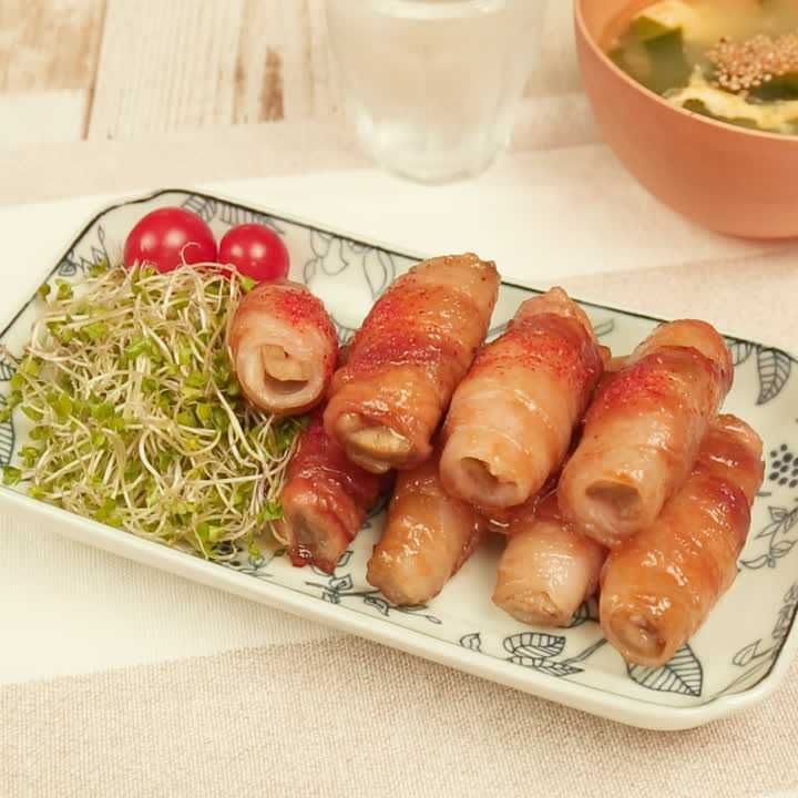 ごぼうがシャキッと 豚バラごぼう巻きの甘辛ソテーのレシピ動画 作り方 Delish Kitchen