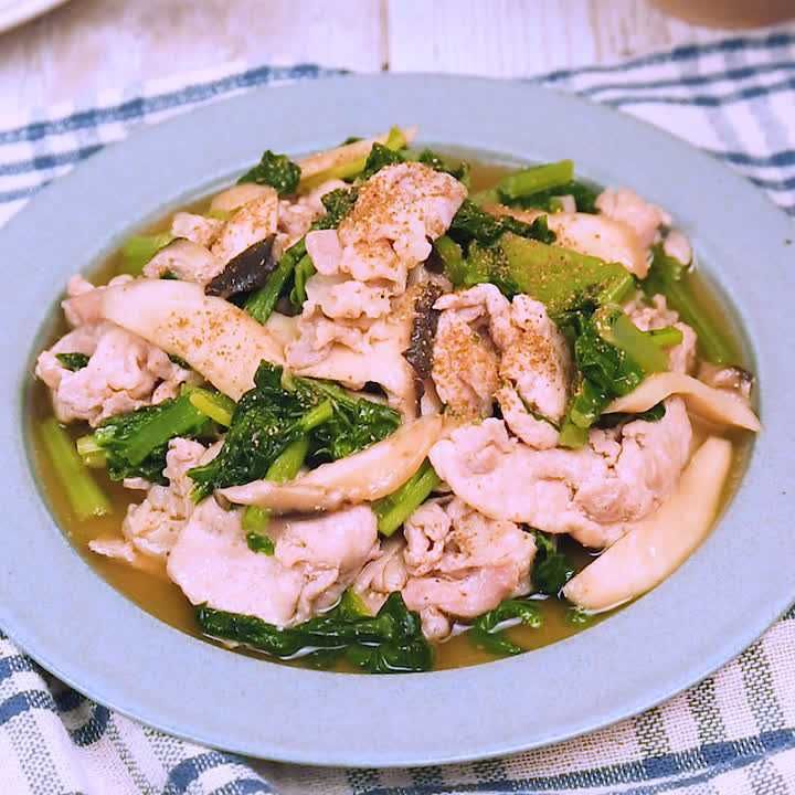 豚ロースと小松菜の山椒炒め