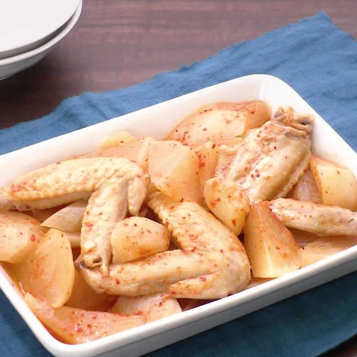 大根と手羽先のにんにくしょうゆ煮