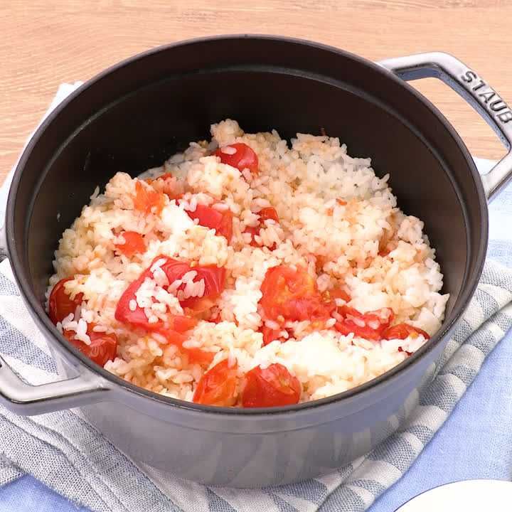 トマト2種の洋風鍋炊きごはん