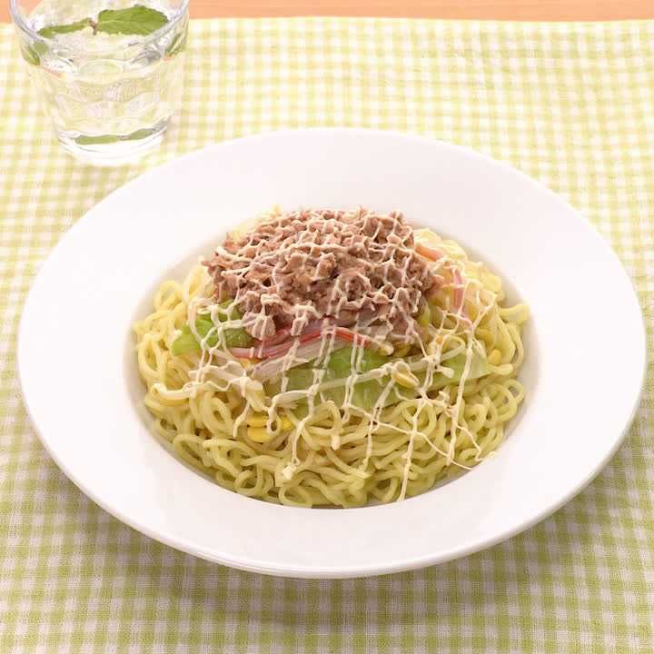 もやしとツナのマヨサラダ麺