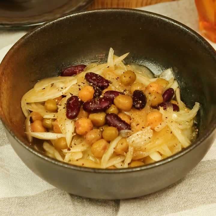 玉ねぎと豆の柚子胡椒和え