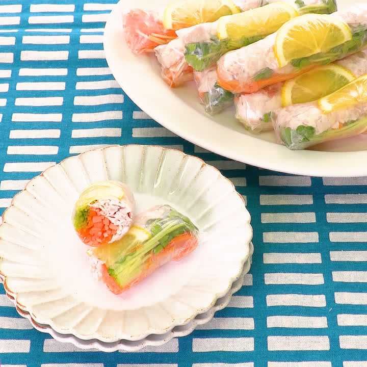 レモンと豚バラの生春巻き