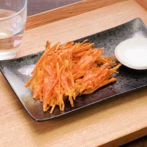 「にんじんの天ぷら」のレシピ動画
