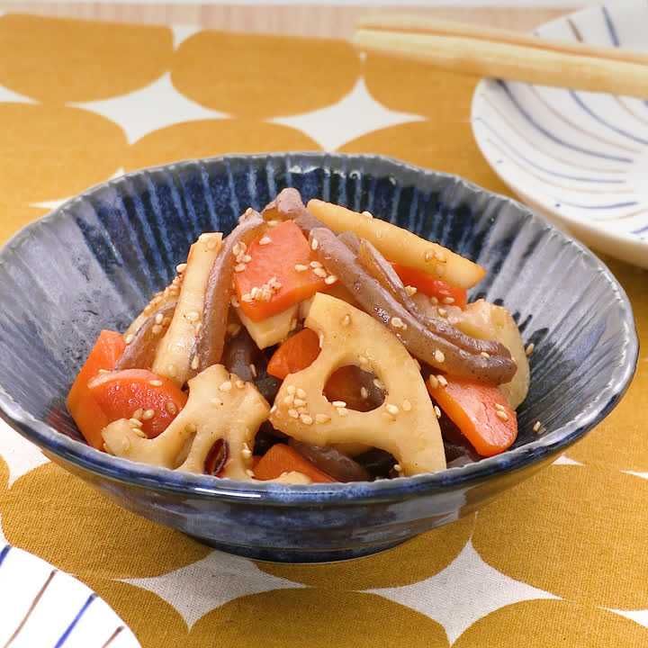 【れんこん×にんじん】シャキシャキ食感♪極旨な味付けレシピ34選