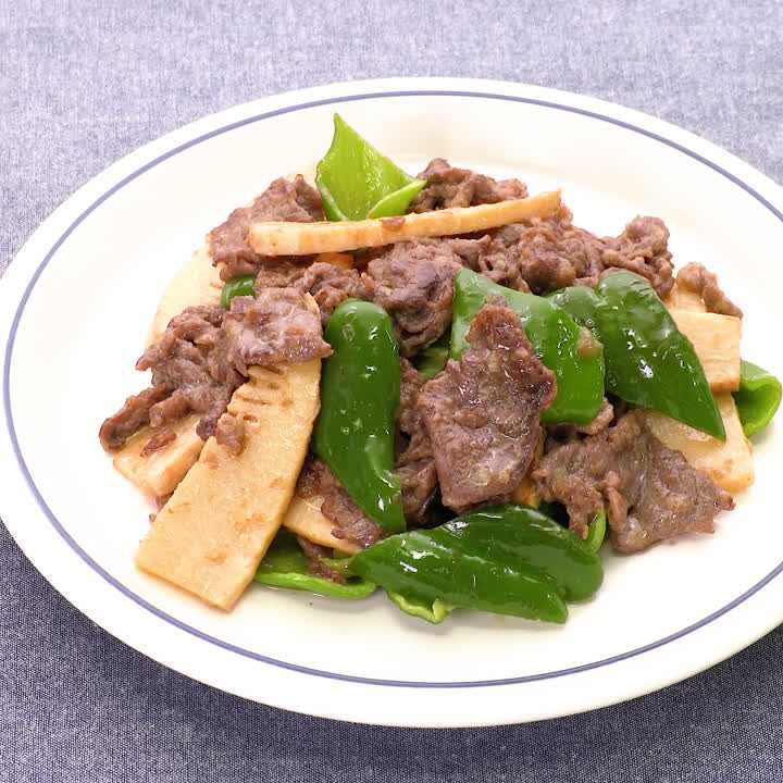 てりマヨで青椒肉絲風