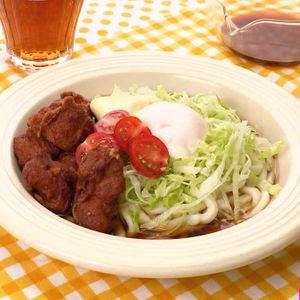 「唐揚げサラダうどん」のレシピ動画