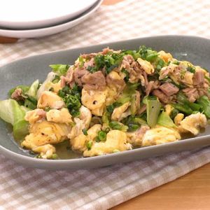 レタスとツナのふんわり卵炒め