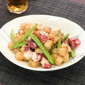 「たこと野菜のマヨマスタードソテー」のレシピ動画
