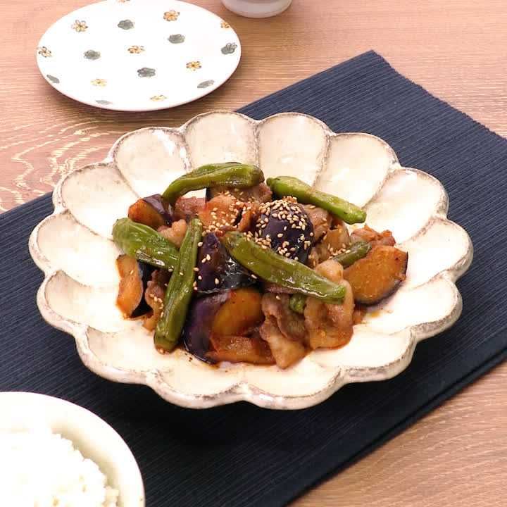ししとうと豚肉のピリ辛甘酢炒め