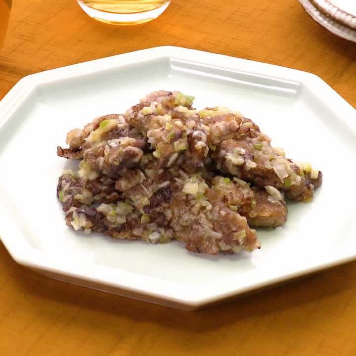 豚レバーのネギ塩炒め