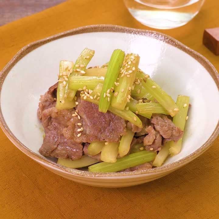 牛肉とセロリのきんぴら