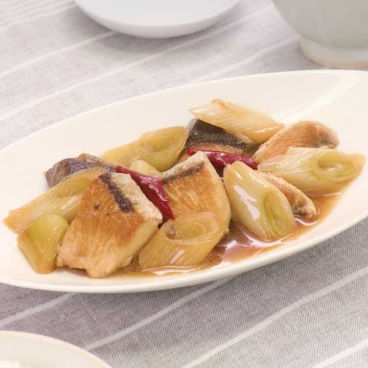 ぶりとねぎのピリ辛うま煮