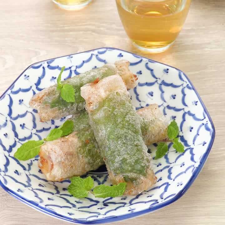 豚こまとチーズの生春巻き揚げ