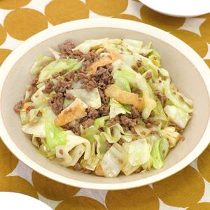 ひき肉とキャベツの中華炒め